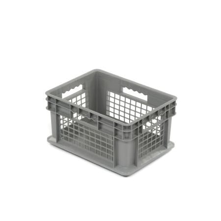 Mesh Straight Wall Storage Container, 15-3/4 in L x 11-3/4 in W x 8-1/4 in H, Gray, 12 PK